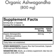 Dr. Mercola Organic Ashwagandha, 30 Servings (60 Capsules), Dietary Supplement, Supports Energy Production, Non-GMO, Certified USDA Organic