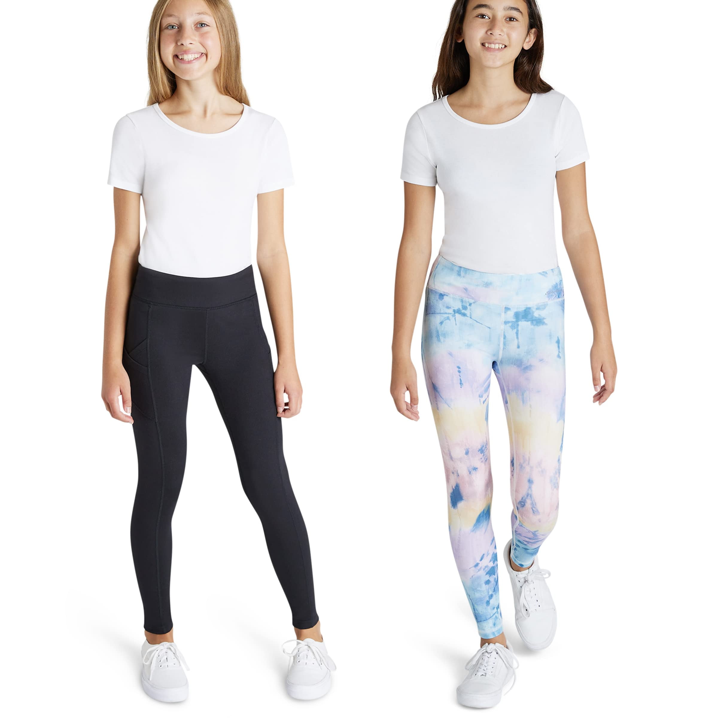 Eddie Bauer Kids Girls’ Leggings, Yoga Pants with Adjustable Waistband