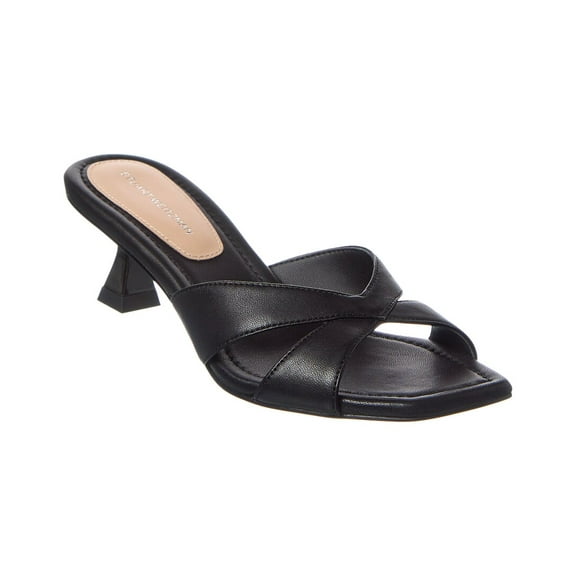 Stuart Weitzman Miami 50 Leather Sandal, 7.5, Black