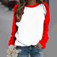 thumbnail image 1 of Liquidación de ICHUANYI, camiseta de manga raglán para mujer, cuello redondo suelto de color, jersey de manga larga, camiseta de manga larga con cuello redondo/camisa ICHUANYI WER202308170501, 1 of 7