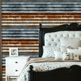 thumbnail image 2 of Vintage Peel and Stick Wallpaper Weathered Corrugated Metal Rust Blue Patina Texture Wall Mural 23.6in x 9.8ft Self Adhesive Removable Wall Paper Renter Friendly Wallpaper for Bedroom Cabinets, 2 of 8