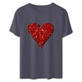 thumbnail image 4 of Cadeau de Saint-Valentin pour Femmes, T-shirt Décontracté à Manches Courtes et Col Rond avec Imprimé Arbre de Noël, 4 of 6