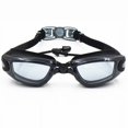 thumbnail image 1 of Gafas de natación HD antivaho e impermeables, gafas de natación para hombres y mujeres con montura grande y tapones para los oídos, gafas de natación lisas, 1 of 6