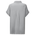 thumbnail image 6 of Yievot Button Down Shirts for Women Collared Short Sleeve Side Slit Textured Lightweight Casual Office Tops with Pocket, 6 of 7