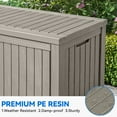 thumbnail image 5 of Dextrus 150 Gallon Large Outdoor Resin Deck Box,with Built-in Divider, Waterproof, Lockable,Brown, 5 of 5