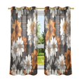 thumbnail image 6 of Yayeee Window Curtains Set of 2 for Living Room Light Filtering 63"x42", Black Plaid Floral, 6 of 7
