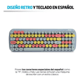 thumbnail image 3 of Kit Teclado y Mouse Inalámbrico BLOOSOM Retro Vintage USB Azul, 3 of 4
