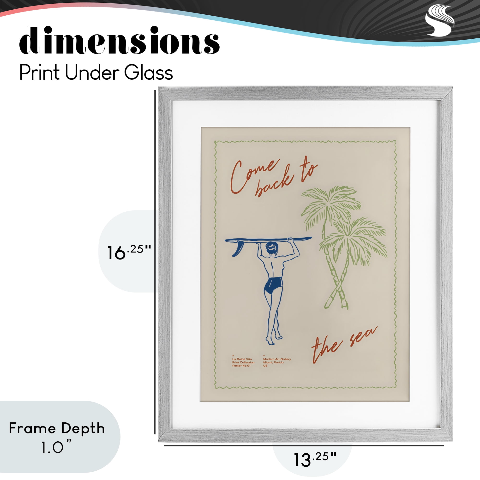 Stupell Industries Come Back To The Sea Gray Framed Print Under Glass, design by The Prints Vibe