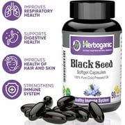 Herboganic Black Seed Wellness Pack Featuring Black Seed Oil Capsules (60 softgels), Black Seed Living Bitters 16 oz and Black Seed herbal Tea (20 Tea Bags) | Natural and Pure Ingredients