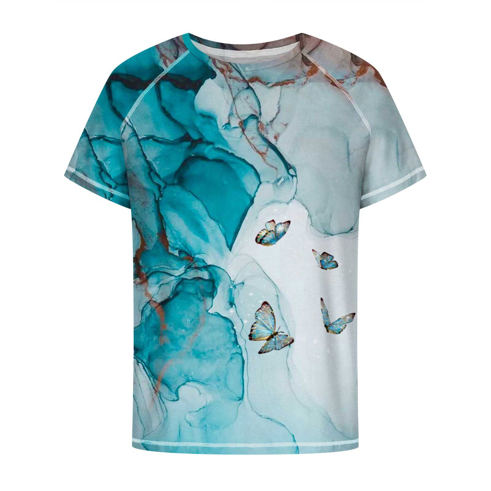 Adult Men's Tees Tops Shirts Flash Picks SMihono Men Casual Round Neck 3D  Digital Printing Pullover Fitness Sports Shorts Sleeves T Shirt Blouse Sky
