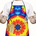 thumbnail image 2 of Colorful Tie Dye Star Pattern Apron-Garden Aprons for Women with Pockets-Cotton Linen Waterproof Kitchen Cooking Gardening Aprons Adjustable for Kitchen,Cooking,BBQ and Salon 33x27 Inch, 2 of 7