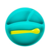 bbluv Miam ‒ Silicone Plate & Spoon - Aqua
