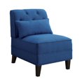 thumbnail image 2 of ACME Susanna Accent Chair & Pillow in Blue Linen, 2 of 2