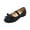Black, variant on Willtoo Women Polka Dot Bow Mary Jane Flats Round Toe Elastic Strap Slip On Canvas Shoes Lightweight Soft Sole Casual Ballet Flats