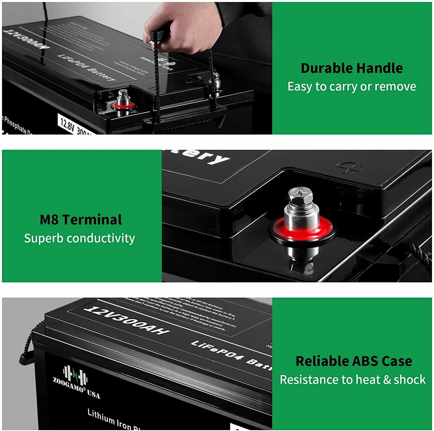 Zoogamo Lithium Ion 12 Volt Vehicle Battery, 850 CCA for RV, Marine