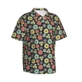 thumbnail image 2 of Daiia Daisies Flowers Hawaiian Shirt for Men Gentle Cotton Regular Short Sleeve Casual-Large, 2 of 9