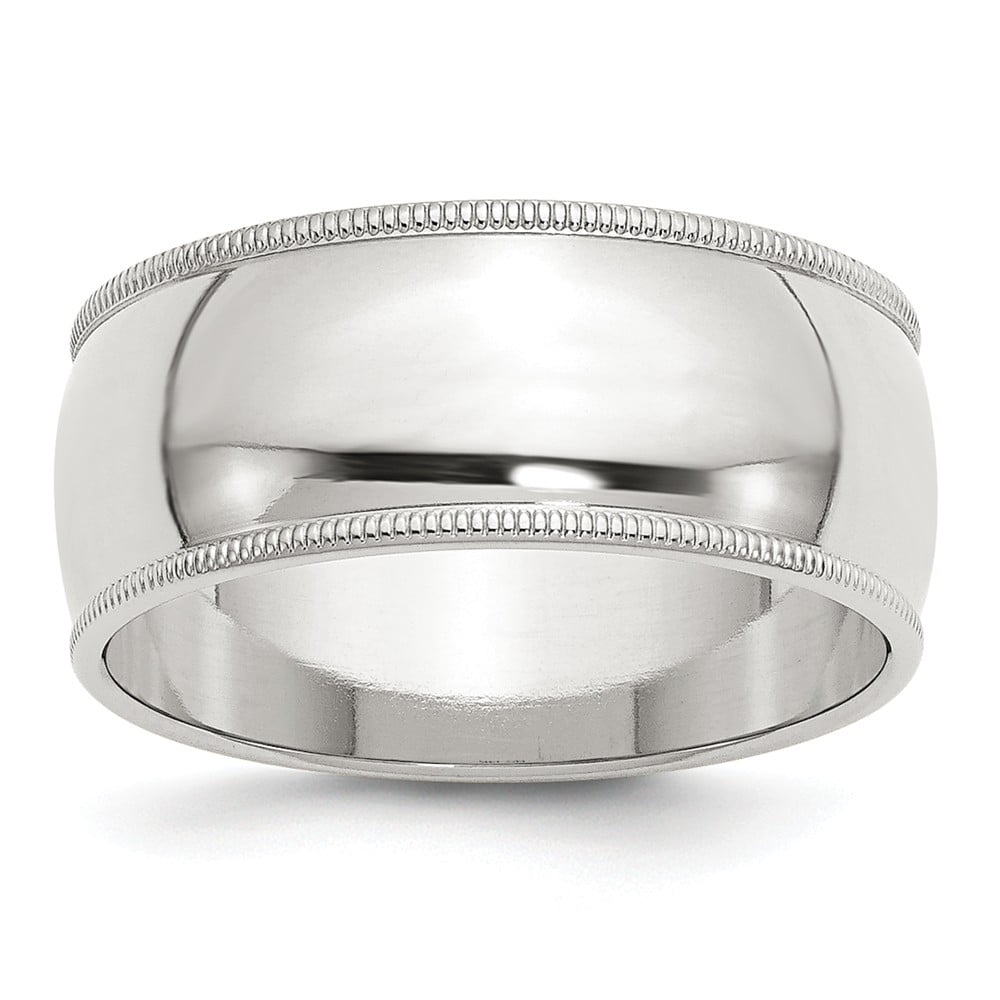 925 Sterling Silver 9mm Half Round Milgrain Band Size: 5; for Adults and  Teens; for Women and Men