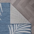 thumbnail image 4 of World Rug Gallery Contemporary Palm Leaves Textured Flat Weave Indoor/Outdoor Door Mat - BLUE 2'x3', 4 of 8