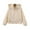 R495 Beige, variant on Ruiwill Girls Coat Kids Hooded Jacket Child Windproof Zipper Long Sleeve Crew Neck Print Girl Outerwear Beige Size 7-8 Years