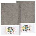 thumbnail image 2 of Linum Home Textiles 2-Pieces Tropical Fish Turkish Cotton Bath Towels, 27" x 54", Gray, 2 of 4