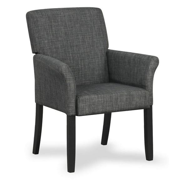 Costway Fabric Executive Guest Chair Reception Waiting Room Arm Chair with Rubber Wood Legs