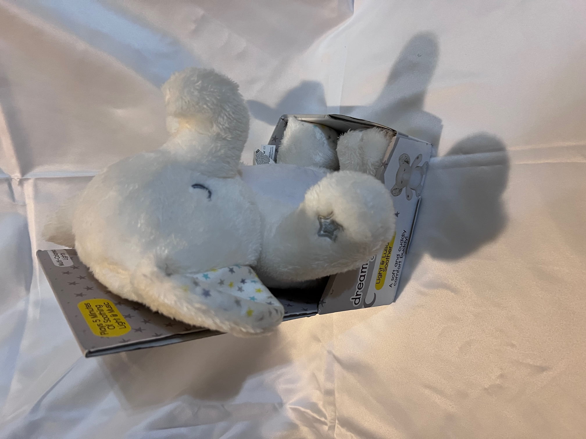 Dreamgro Soothing Lullaby White Noise Sound Machine Elephant with Light & Music, White