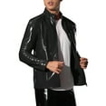 thumbnail image 4 of INSPIRE CHIC Metallic Jackets for Men's Shiny Party Nightclub Zipper PU Jacket, 4 of 4