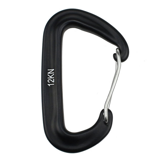 2uds. Mosquetón de aluminio para acampar al aire libre, hamaca, escalada, hebilla a presión, negro