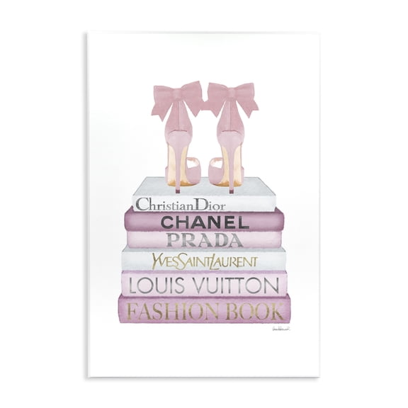 Stupell Industries Art Deco Pastel Pink Heels & Books Wall Plaque Art, 10 x 15, by Amanda Greenwood