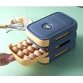thumbnail image 3 of HAOSHICS Rolling Egg Holder Countertop Auto Scrolling Egg Tray for Refrigerator (18-21 Eggs) Stackable Plastic Egg Container Drawer Type Storage Rack Box for Kitchen, 3 of 10