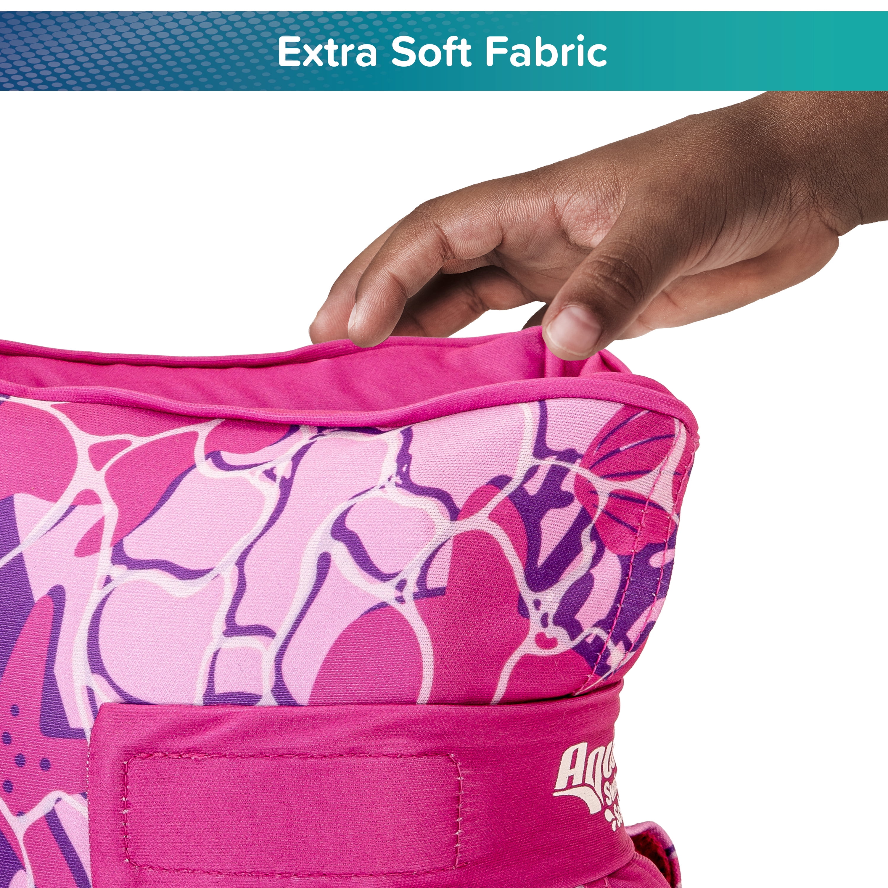(2 pack) SwimSchool Adjustable Fabric Arm Pool Floats for Children 50-80 lb, Unisex, Pink