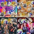 thumbnail image 2 of de decoración de fiesta de discoteca temática de los años 70, 80 y 90, globos de bola de discoteca, globos de papel de aluminio con estrella de explosión dorada enorme para cumpleaños ShuxiuWang 1327537082941, 2 of 5