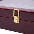 thumbnail image 6 of 24 Slot Walnut Wooden Watch Display Case Glass Top Jewelry Box Collector Gift, 6 of 12