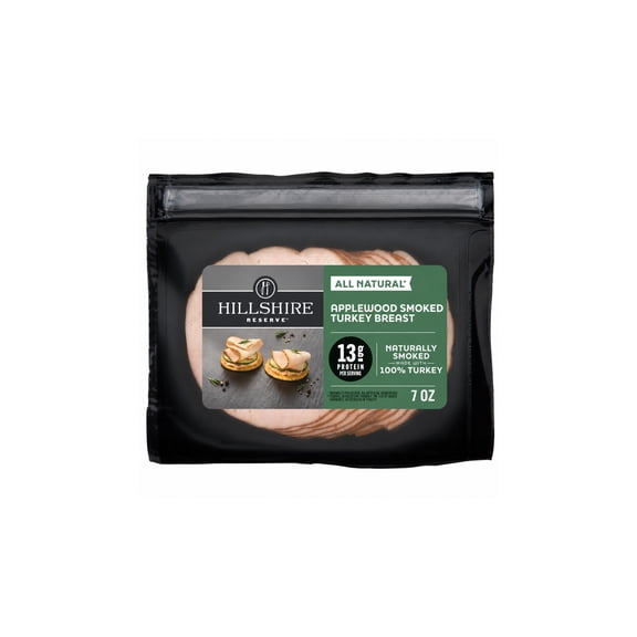Hillshire Reserve Applewood Smoked Turkey Breast, All Natural Lunch Meat, 7 oz