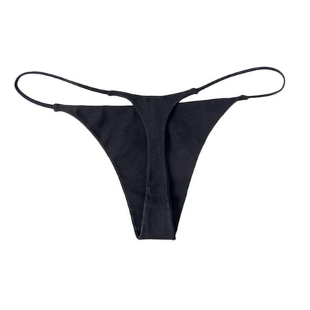 

Skpblutn Lingerie Women s Fashion Basic Elastic Comfortable Solid ColorPrint Underwear Black XXL