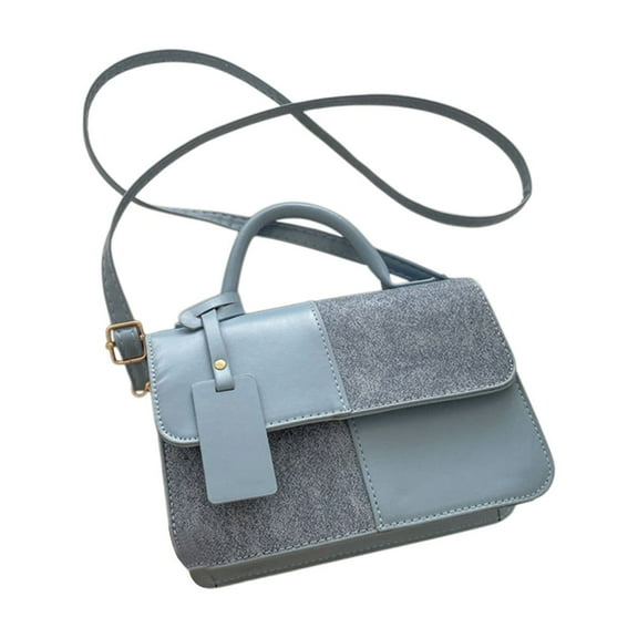 Btomtd Spliced Color Block Crossbody Bag for Commuters, Casual Adjustable Shoulder Strap Handbag, Compact and Versatile Everyday Shoulder Bag and Purse, Blue