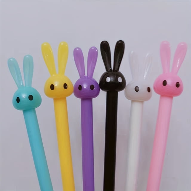 4pcs Creative Cartoon Long Ears Rabbit Gel Pen Long Signature Pen Student Stationery Supplies