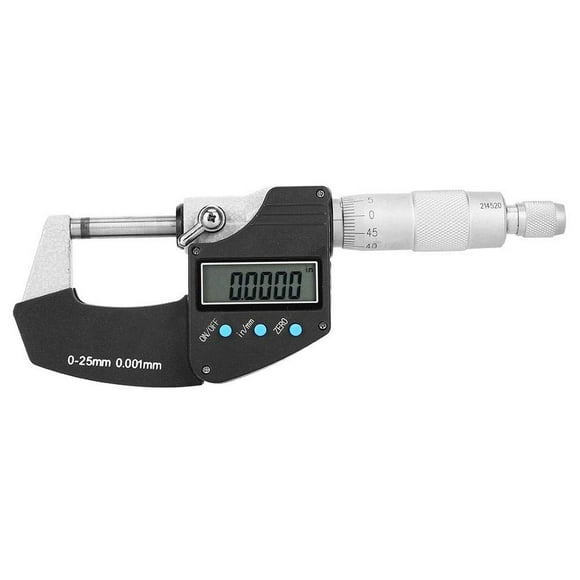 Micrómetro Digital Pantalla Grande Precisión Métrico Externo Imperial 0-25 mm para Medición de Espes