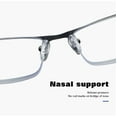 thumbnail image 6 of 8 PK Mens Reading Glasses Spring Hinge - Square Metal Half-Frame - Blue Light Blocker Readers +2.75, 6 of 6