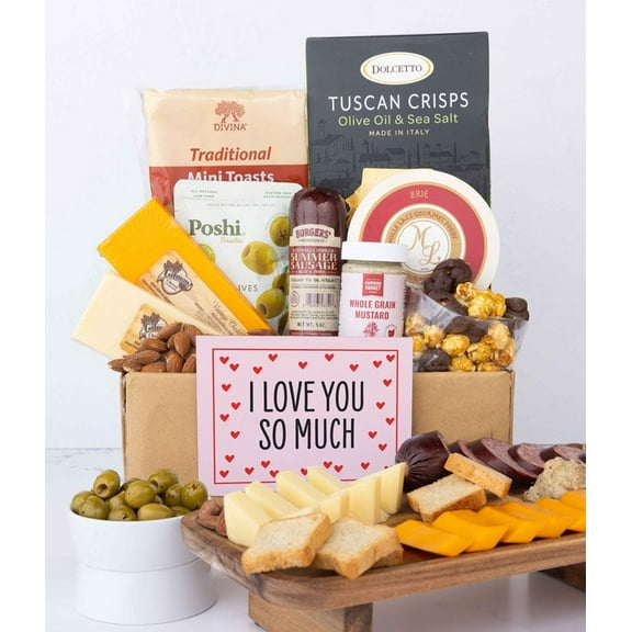 From You Flowers - I Love You! Deluxe Cheese & Charcuterie Gift Box for Birthday, Anniversary, Get Well, Congratulations, Thank You, All Occasions