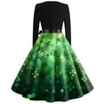 Cyinyin Womens Saint Patricks Day Dress 2031 Long Sleeve Casual VNeck