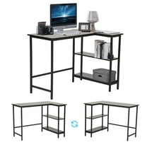 YRLLENSDAN 43" Gaming Desk L-Shaped Computer Desks L Shaped Desk with Storage Corner Desk L Shaped Gaming Desks for Bedrooms Small Spaces, Black
