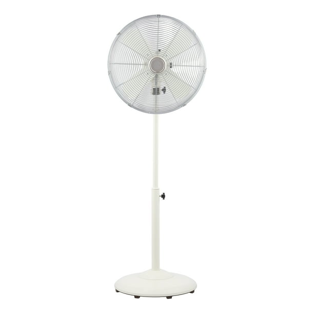 Better Homes & Gardens 16 inch Retro 3Speed Metal Pedestal Fan, White