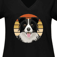 thumbnail image 4 of Inktastic Border Collie Cute Dog Women's Plus Size V-Neck T-Shirt, 4 of 5