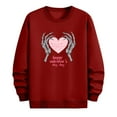 thumbnail image 3 of TaTaai Men's Valentine Heart Print Long Sleeve Round Neck Pullover, Valentine's Day Gift, Casual Sports Activewear Top Gift, 3 of 6