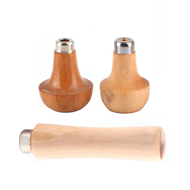 Wooden File Handle, 3PCS Wooden Handle Wood Handle Cutting File Handle for File Cutting Tool Craft DIY Hand Tools Knife