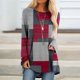 thumbnail image 1 of ICHUANYI Clearance Women Fashion Casual Socket Geometry Printed Long Sleeve Round-Neck Tops(Red, M) ICHUANYI WER2023081405153, 1 of 5
