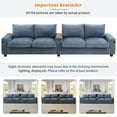 thumbnail image 6 of Harper & Bright Designs 4 Seater Sofa with Console and Cup Holders, Corduroy Sofa Couch with USB Ports and Hidden Storage Arms, 133", Blue, 6 of 17