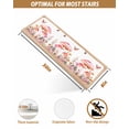 thumbnail image 4 of Stair Treads for Wooden Steps, Pink Mushroom Peel and Stick Stair Treads with Reusable Adhesive, Spring Botanical Floral Summer Non Slip Indoor Stairs Runner Rugs Mats for Elders Dogs 8"x30" 4PCS, 4 of 7