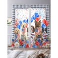 thumbnail image 3 of Independence Day Dog Cat Sheer Curtains 2 Panels Set Watercolor Blue Red Stripe Star Balloon Black Plaid Sheer Window Curtains Light Filtering Rod Pocket Voile Drapes for Bedroom Living Room 52"X96", 3 of 8